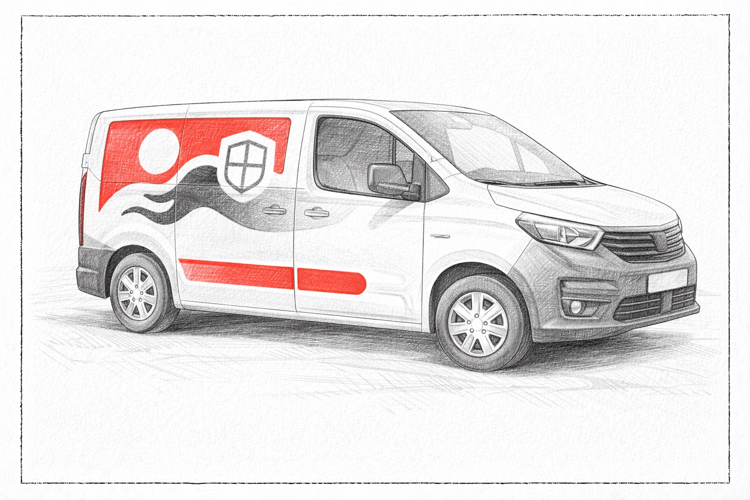 Ilustrativní nákres polepu auta